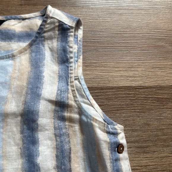 Charlie B linen Blouse Nautical NWOT - Picture 4 of 7